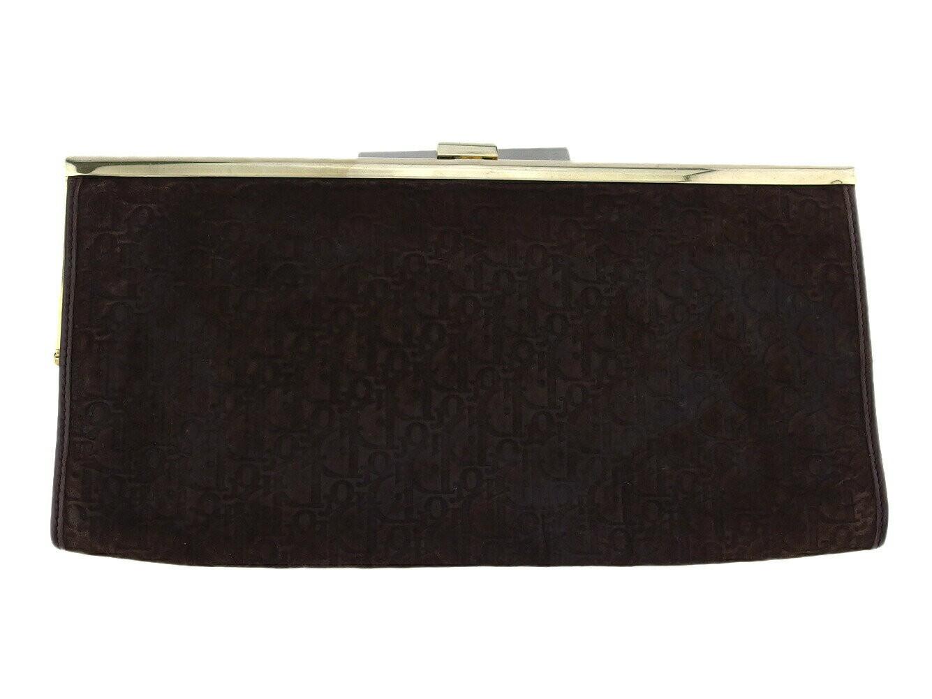 Christian Dior Clutch Bag Second Bag Trotter Brown Authentic