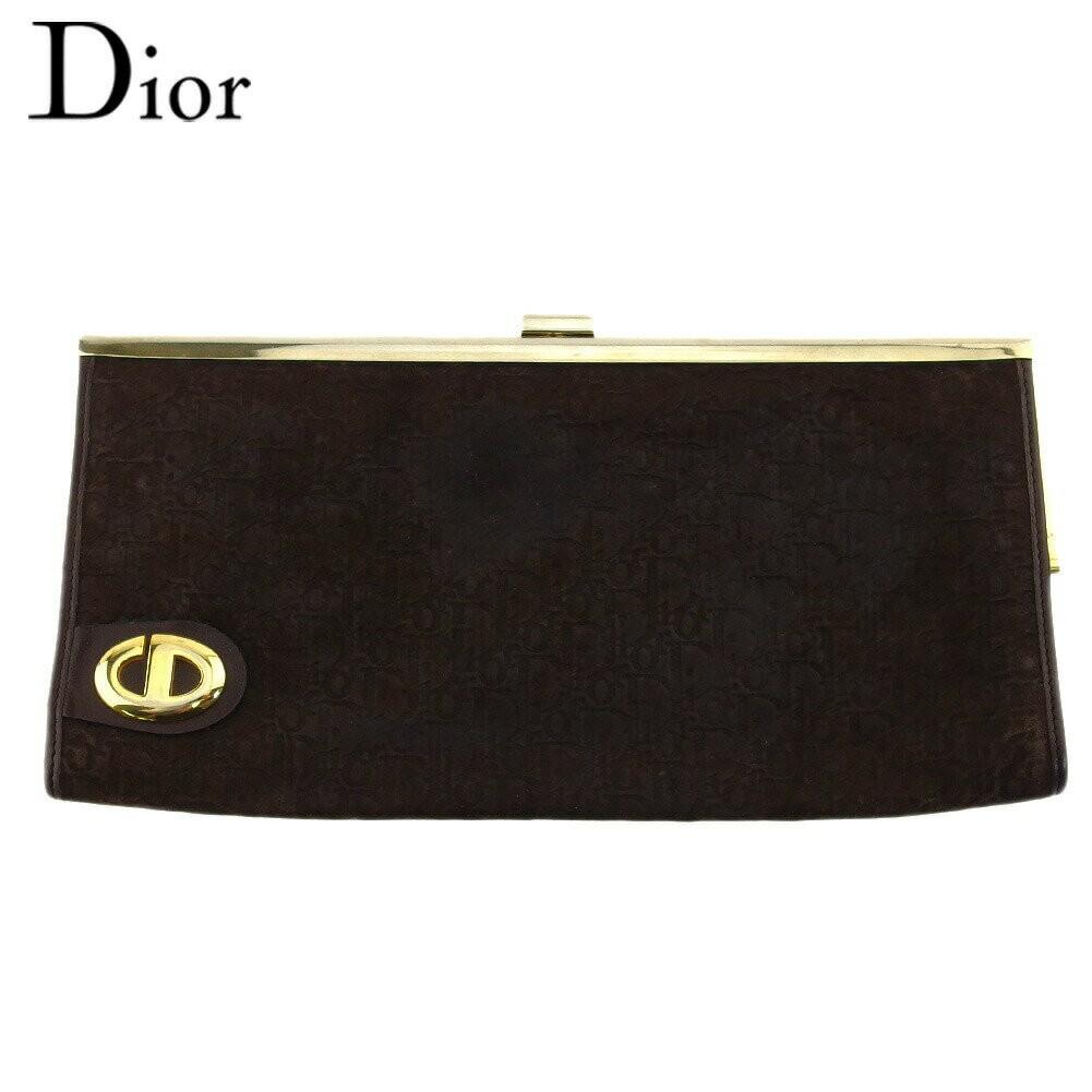 Christian Dior Clutch Bag Second Bag Trotter Brown Authentic