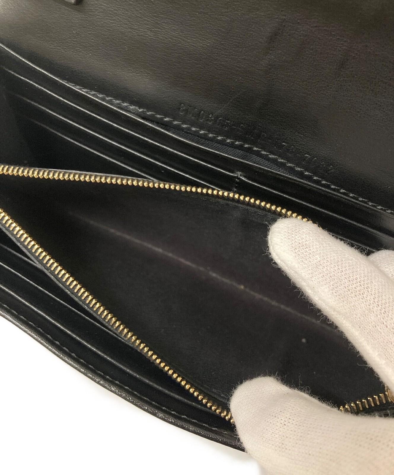 FENDI Shoulder Bag Purse Chain Wallet Black Authentic