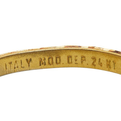 GUCCI Bracelet Bangle Interlocking G Beige Gold Women Accessory Authentic