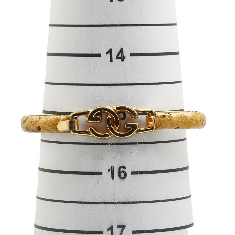 GUCCI Bracelet Bangle Interlocking G Beige Gold Women Accessory Authentic