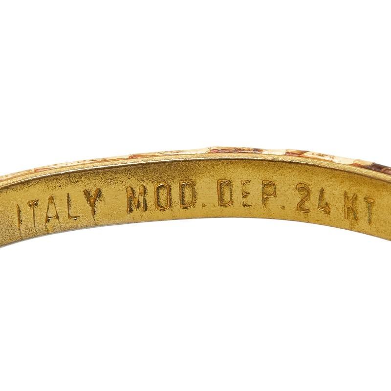 GUCCI Bracelet Bangle Interlocking G Beige Gold Women Accessory Authentic