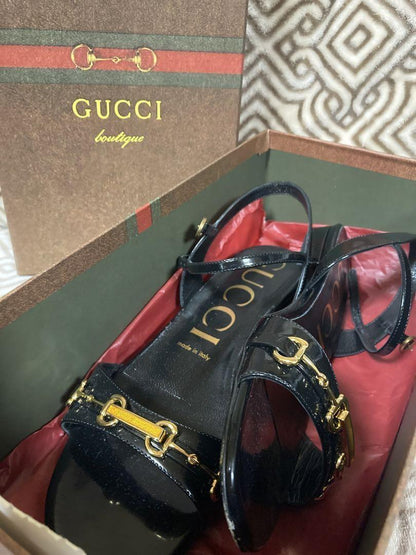 GUCCI Sandals Shoes Horse bit EU 38 US 8 Authentic