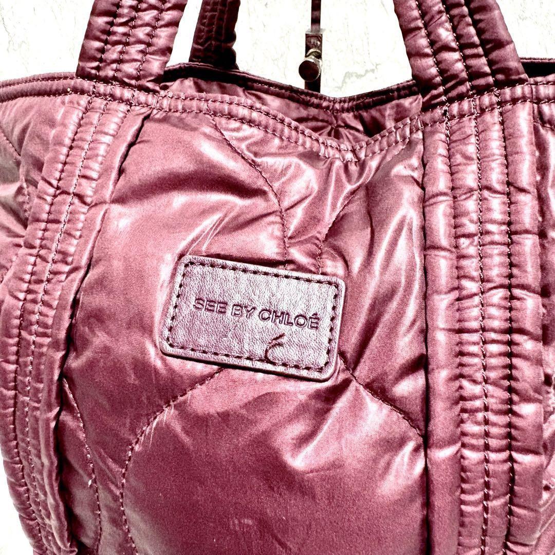 sea by chloe Purse shoulder bag handbag quilted purple Women's Used Authentic