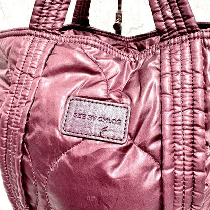 sea by chloe Purse shoulder bag handbag quilted purple Women's Used Authentic