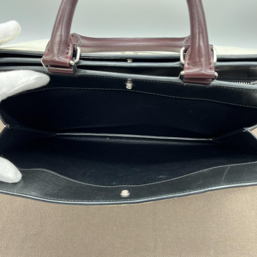 MULBERRY Hand Bag Tote Purse Leather White Black Authentic