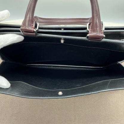 MULBERRY Hand Bag Tote Purse Leather White Black Authentic