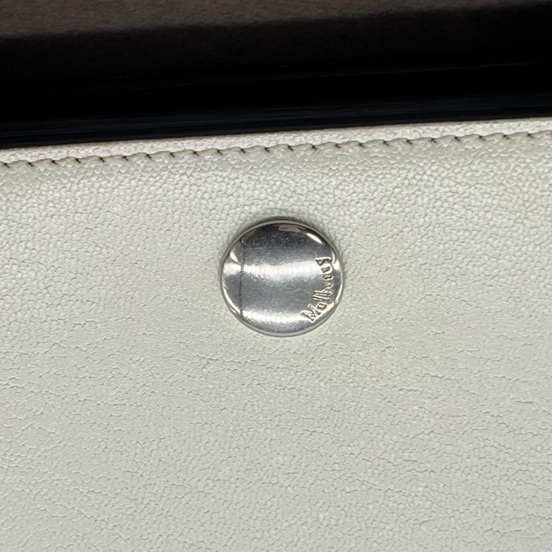 MULBERRY Hand Bag Tote Purse Leather White Black Authentic