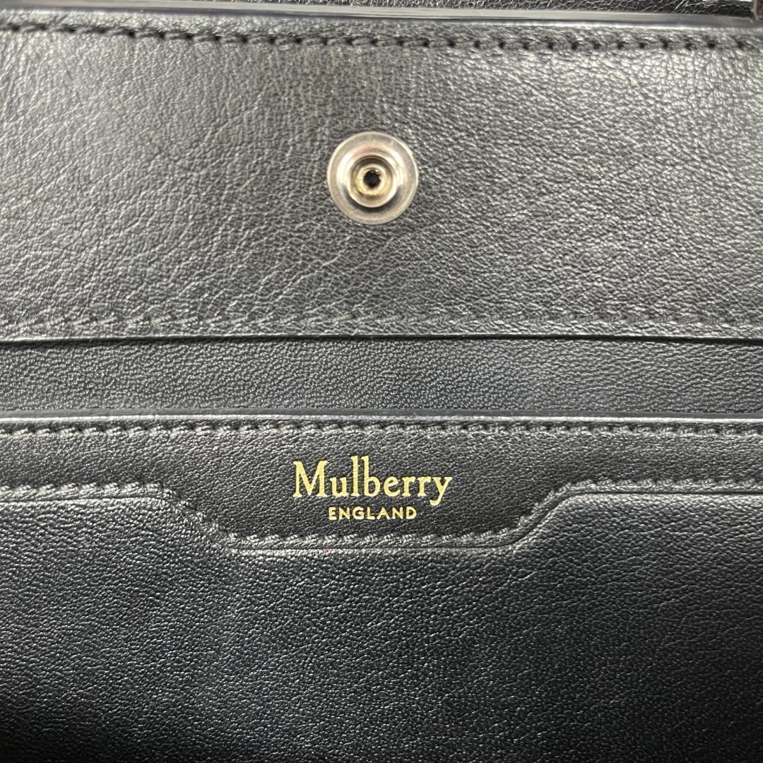 MULBERRY Hand Bag Tote Purse Leather White Black Authentic