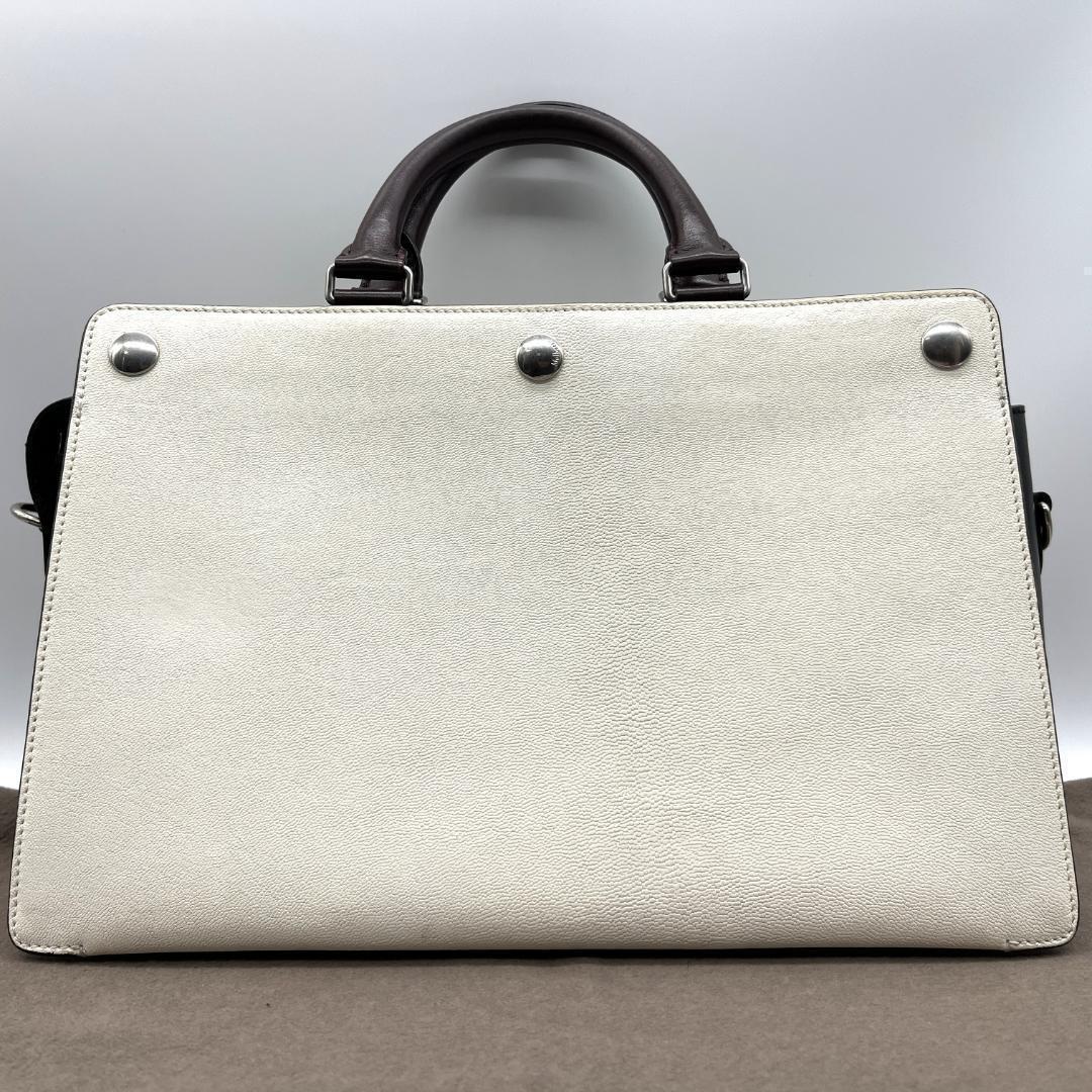 MULBERRY Hand Bag Tote Purse Leather White Black Authentic