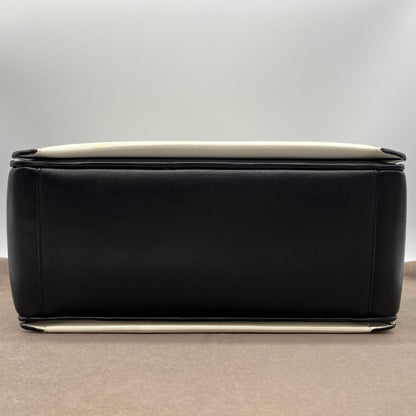 MULBERRY Hand Bag Tote Purse Leather White Black Authentic