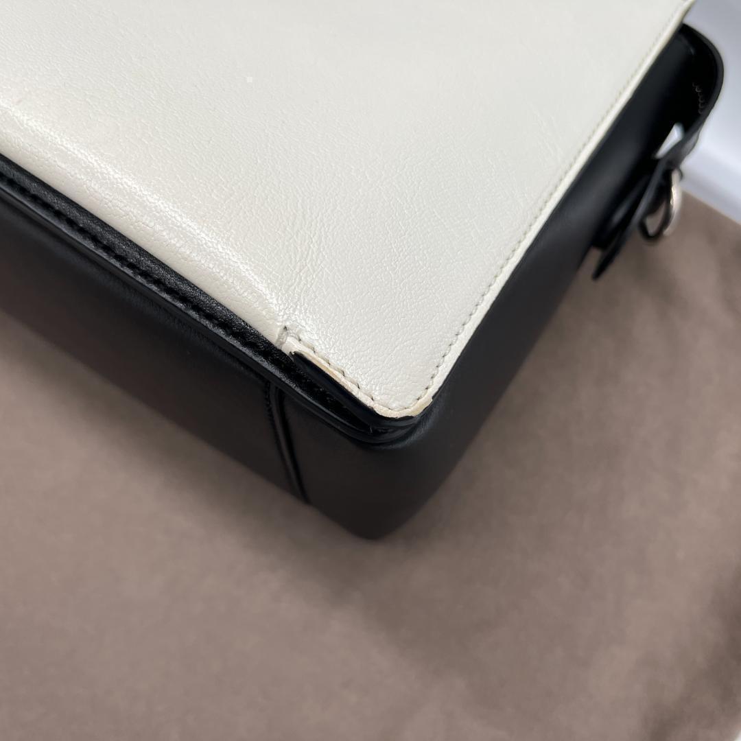 MULBERRY Hand Bag Tote Purse Leather White Black Authentic