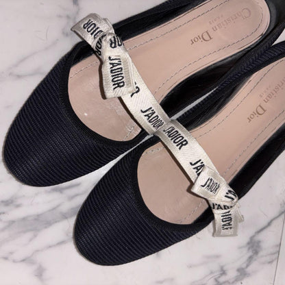 Christian Dior Flat Shoes J'ADIOR EU 39 US 9 Navy Authentic