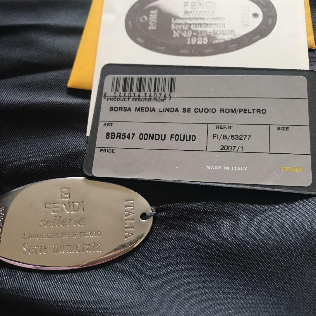 FENDI Hand Bag Tote Purse Selleria Leather Silver Gray Authentic