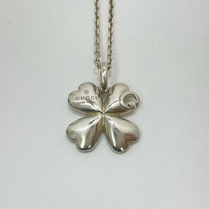 GUCCI Necklace Pendant Clover Silver AG925 Unisex Accessory Authentic