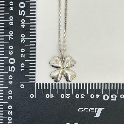 GUCCI Necklace Pendant Clover Silver AG925 Unisex Accessory Authentic