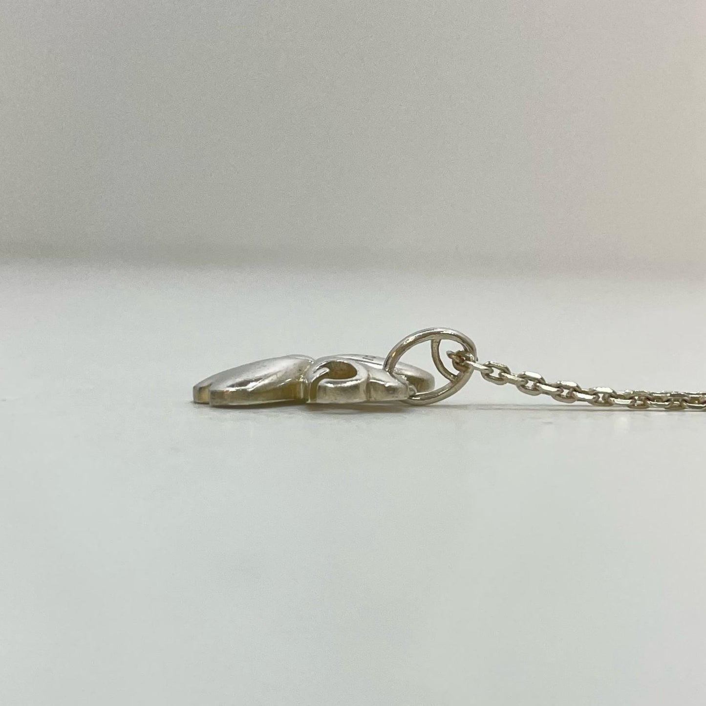 GUCCI Necklace Pendant Clover Silver AG925 Unisex Accessory Authentic