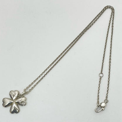 GUCCI Necklace Pendant Clover Silver AG925 Unisex Accessory Authentic