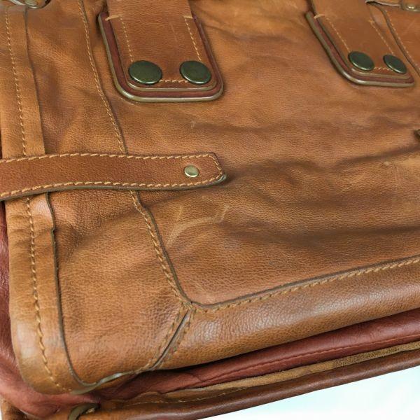 Chloe Hand Bag Tote Purse Mini Boston Bag Leather Camel Authentic