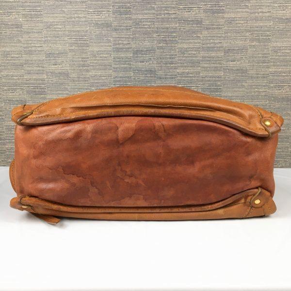 Chloe Hand Bag Tote Purse Mini Boston Bag Leather Camel Authentic