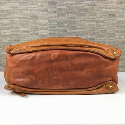 Chloe Hand Bag Tote Purse Mini Boston Bag Leather Camel Authentic