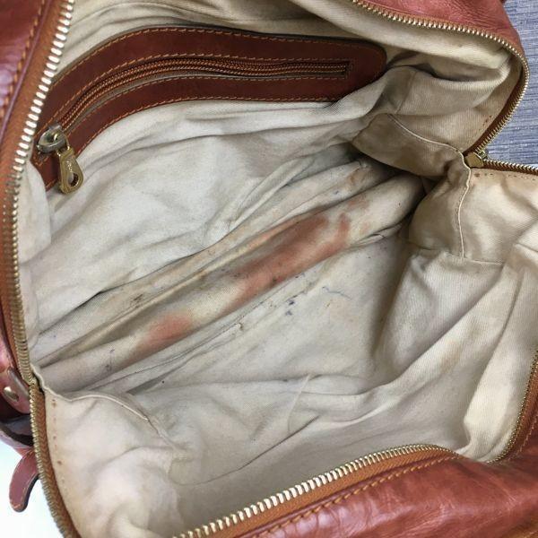 Chloe Hand Bag Tote Purse Mini Boston Bag Leather Camel Authentic