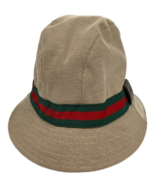 Gucci Bucket Hat Sherry Line Beige Unisex Authentic