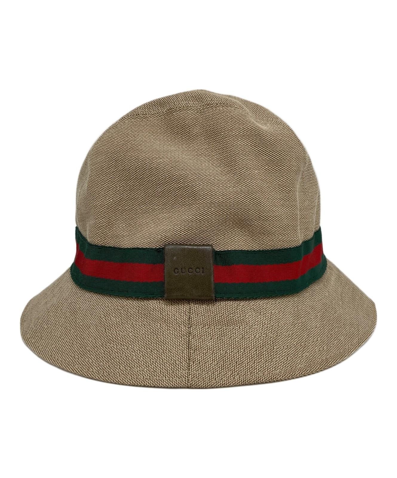 Gucci Bucket Hat Sherry Line Beige Unisex Authentic