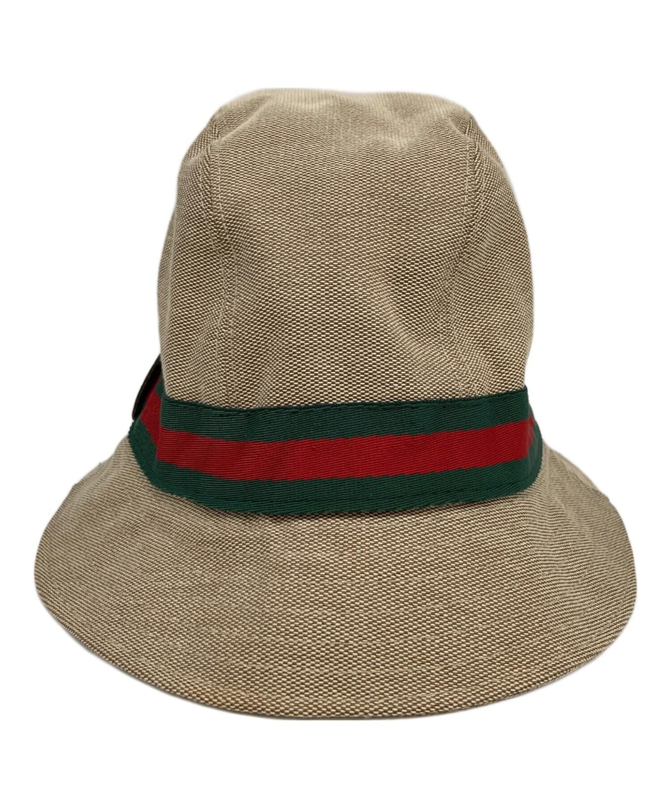 Gucci Bucket Hat Sherry Line Beige Unisex Authentic