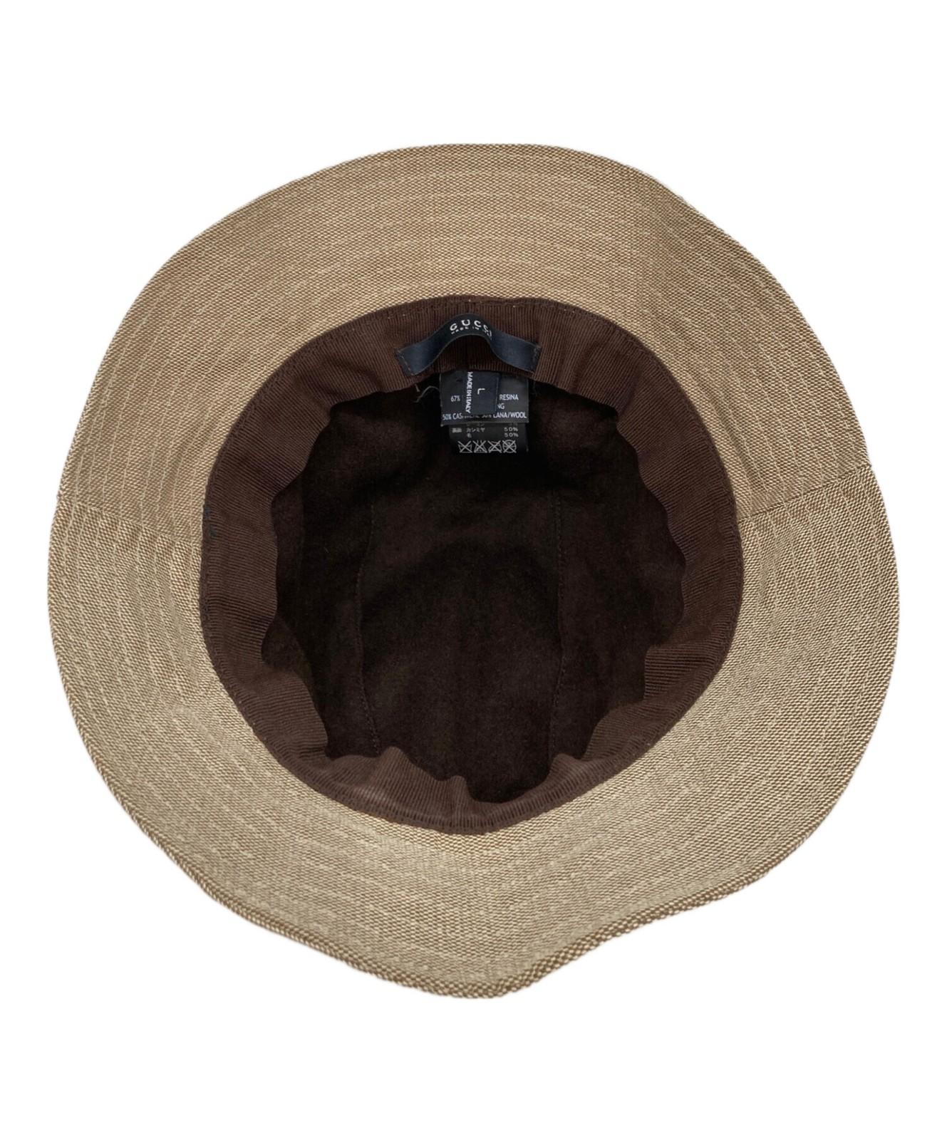 Gucci Bucket Hat Sherry Line Beige Unisex Authentic