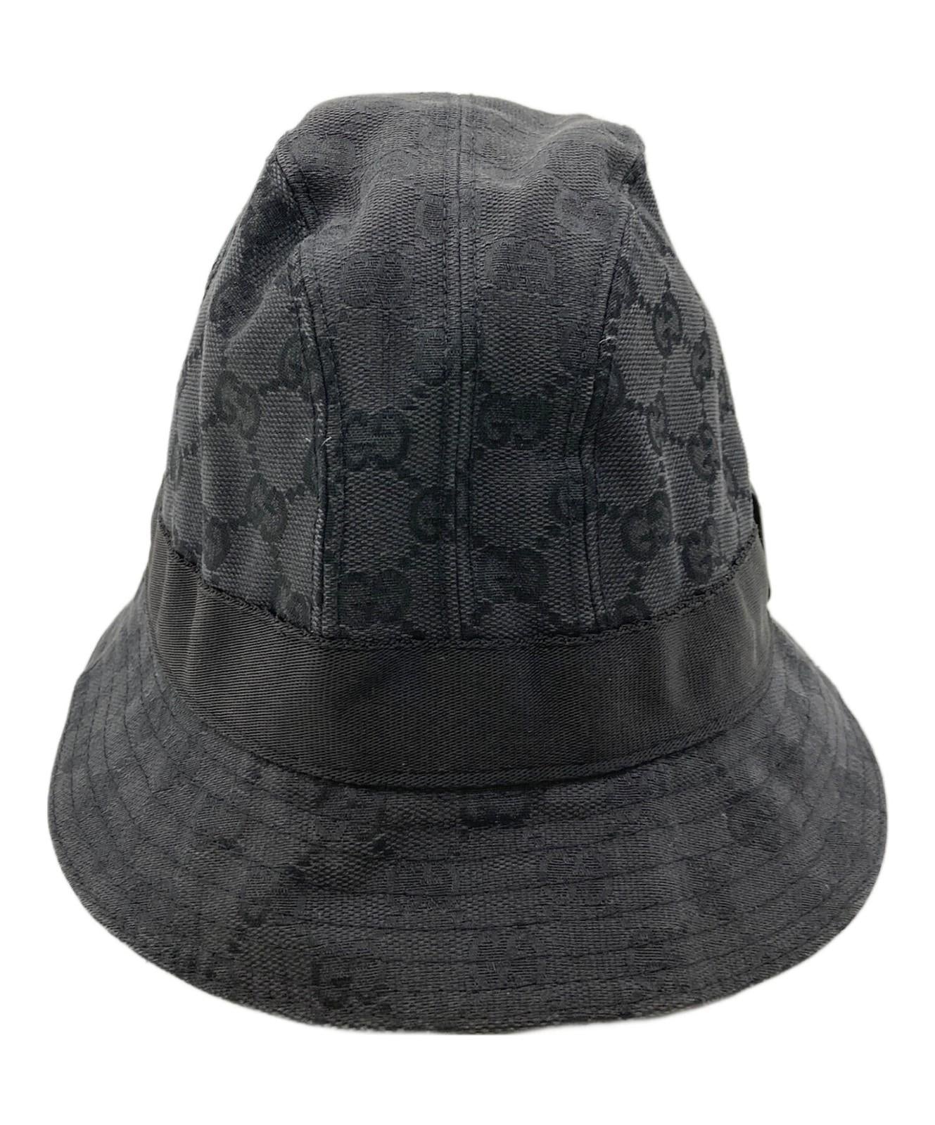 Gucci Bucket Hat GG Black Unisex Authentic