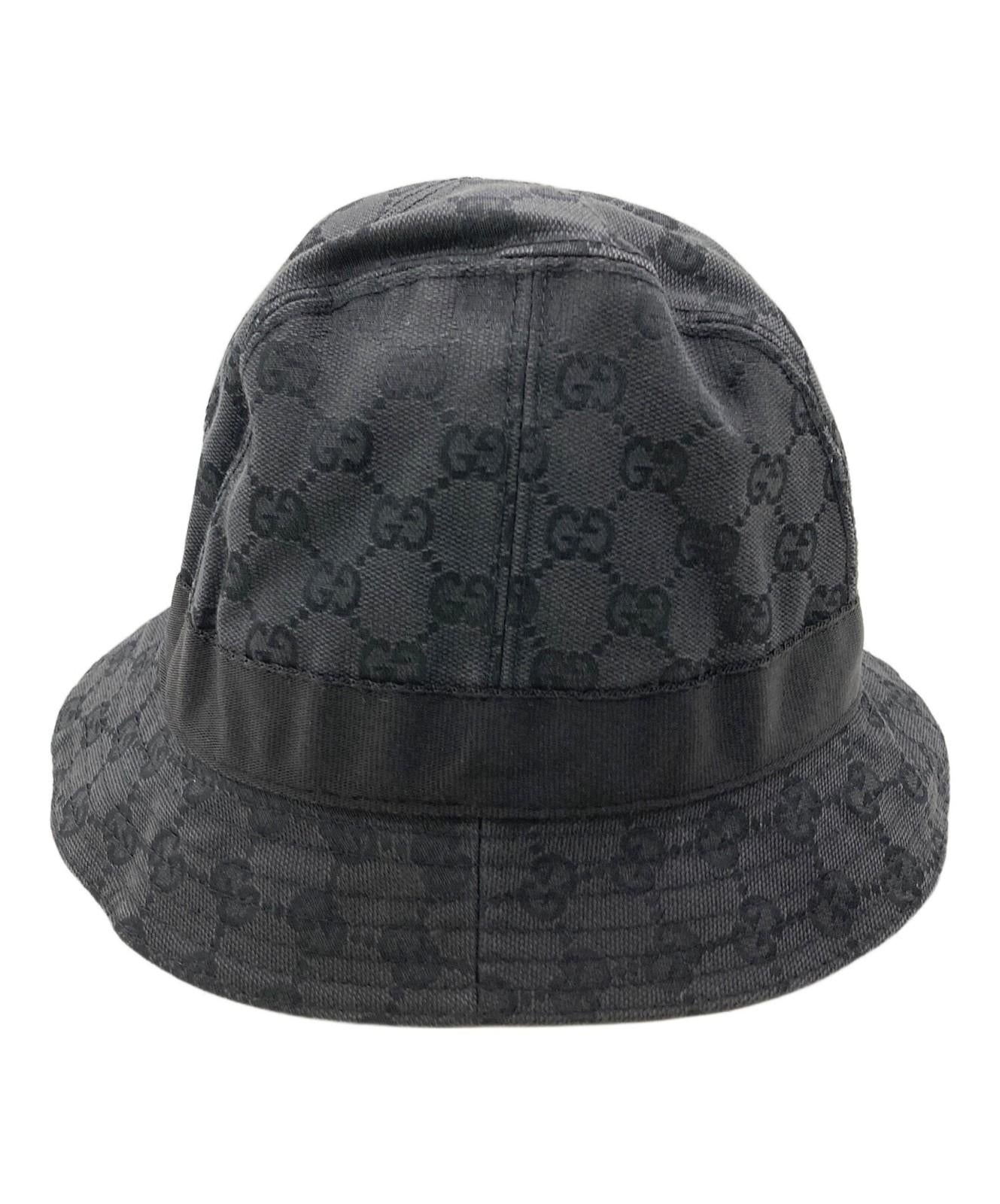 Gucci Bucket Hat GG Black Unisex Authentic
