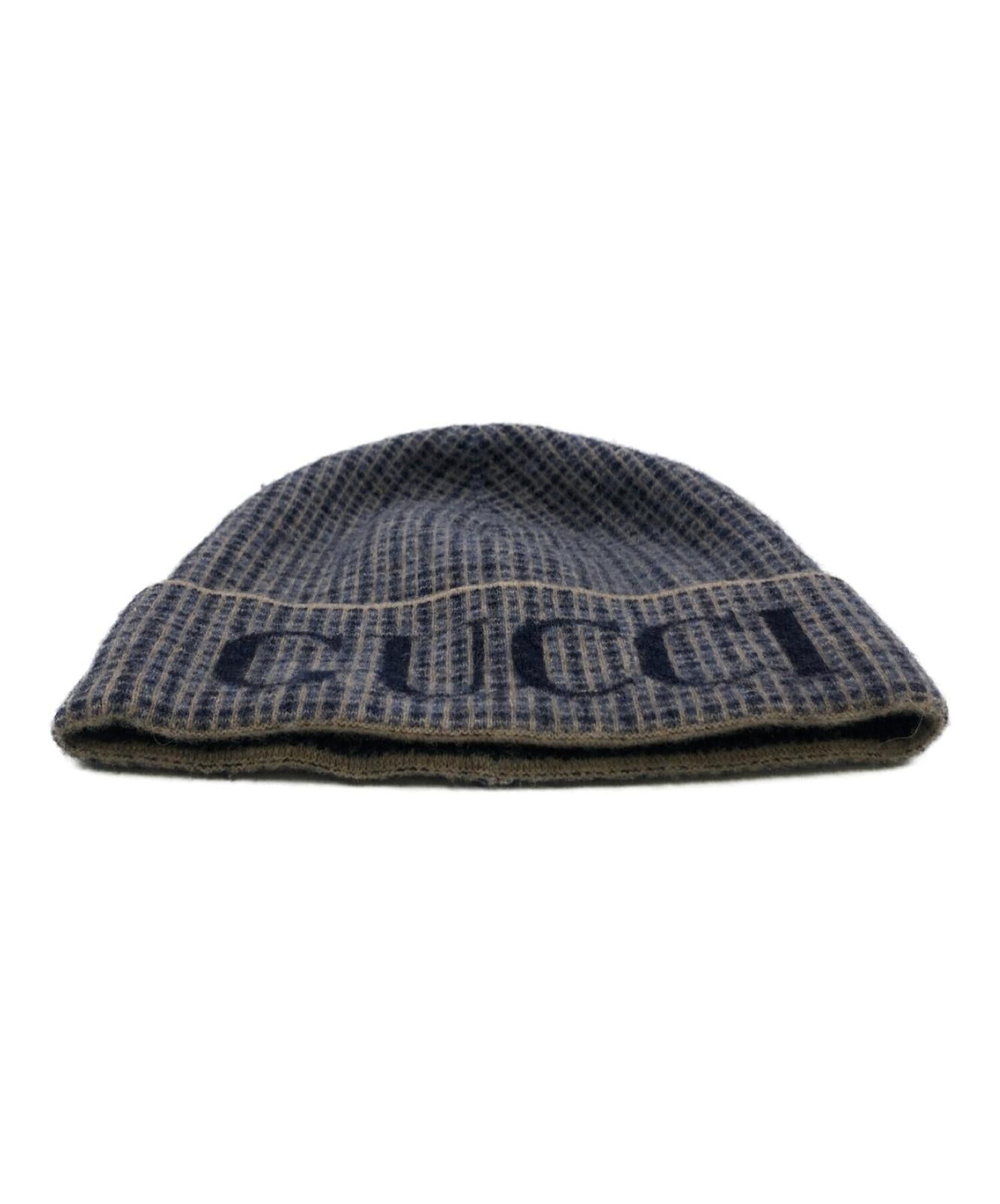 Gucci Knit Cap Logo Wool Men's Authentic