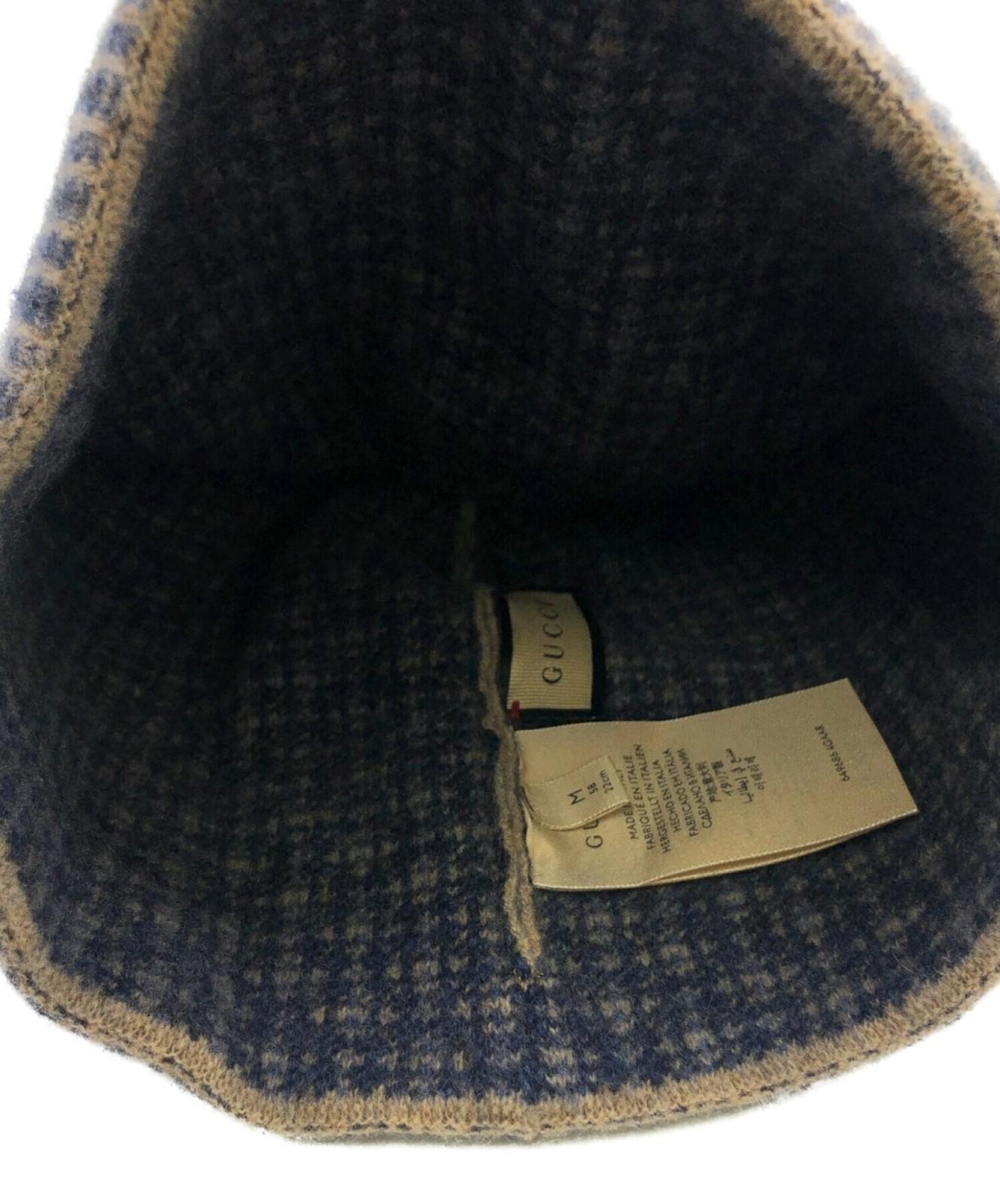 Gucci Knit Cap Logo Wool Men's Authentic