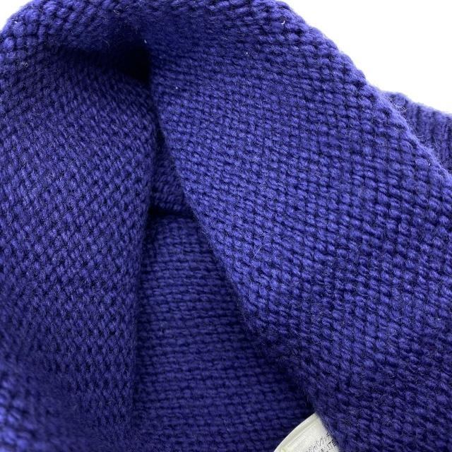 Gucci Cable Knit Beanie Knit Cap GG Logo Wool Navy Size S Authentic