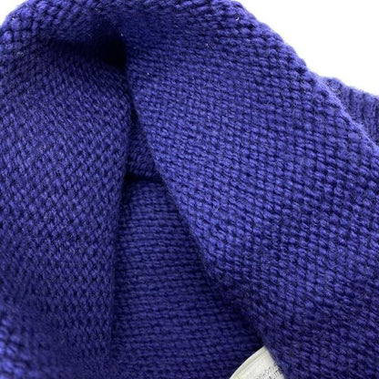 Gucci Cable Knit Beanie Knit Cap GG Logo Wool Navy Size S Authentic