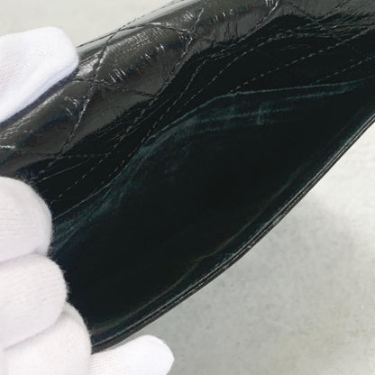 Saint Laurent Bag YSL Clutch Purse Hand Leather Black Gold Used Authentic