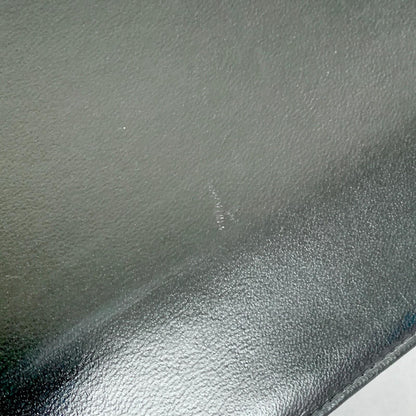 Saint Laurent Bag YSL Clutch Purse Hand Leather Black Gold Used Authentic