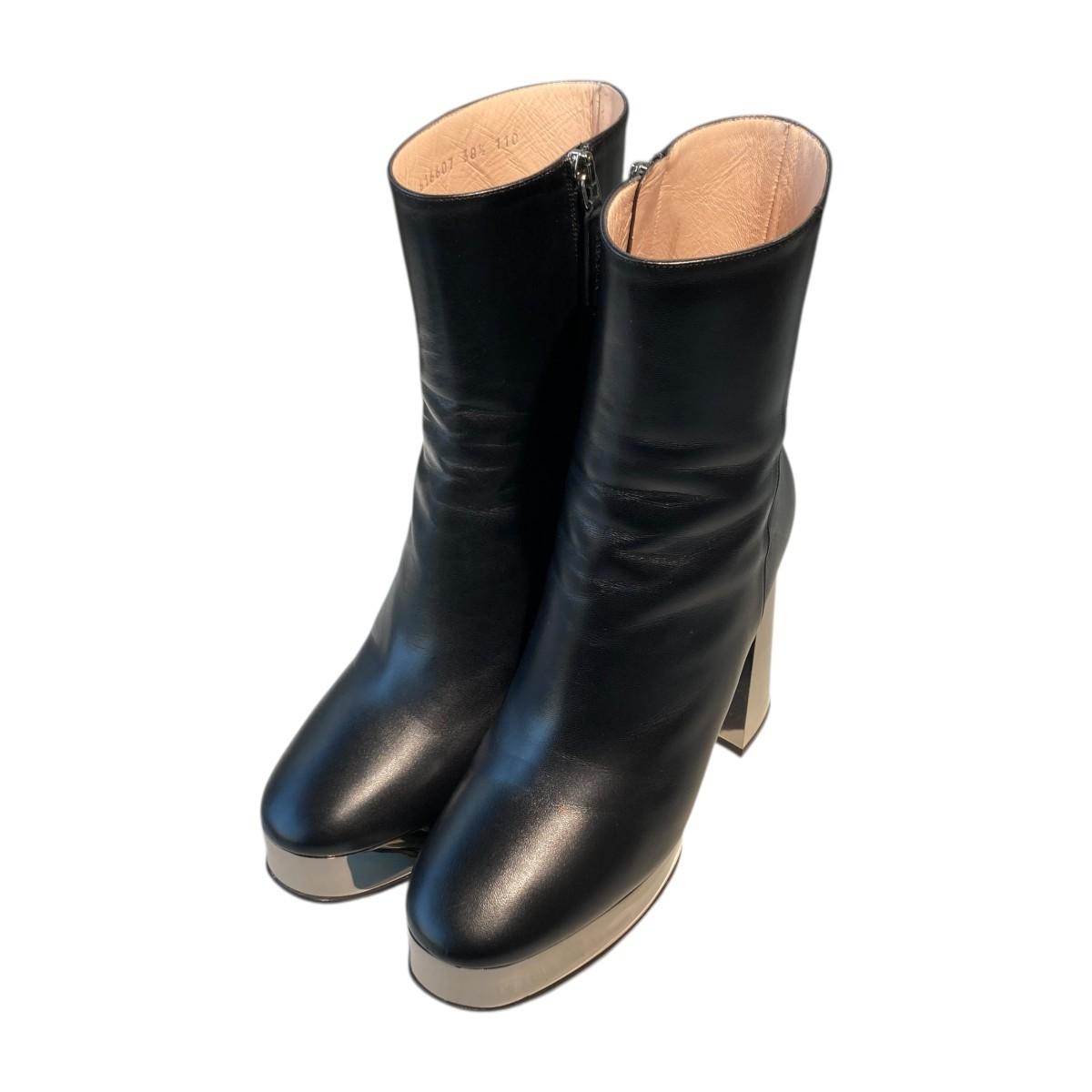 GUCCI Zip-up Boots Shoes EU 38.5 US 8.5 Black Authentic