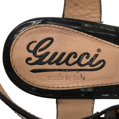 GUCCI Wood Sole Patent Heel Pumps EU 36.5 US 6.5 Authentic