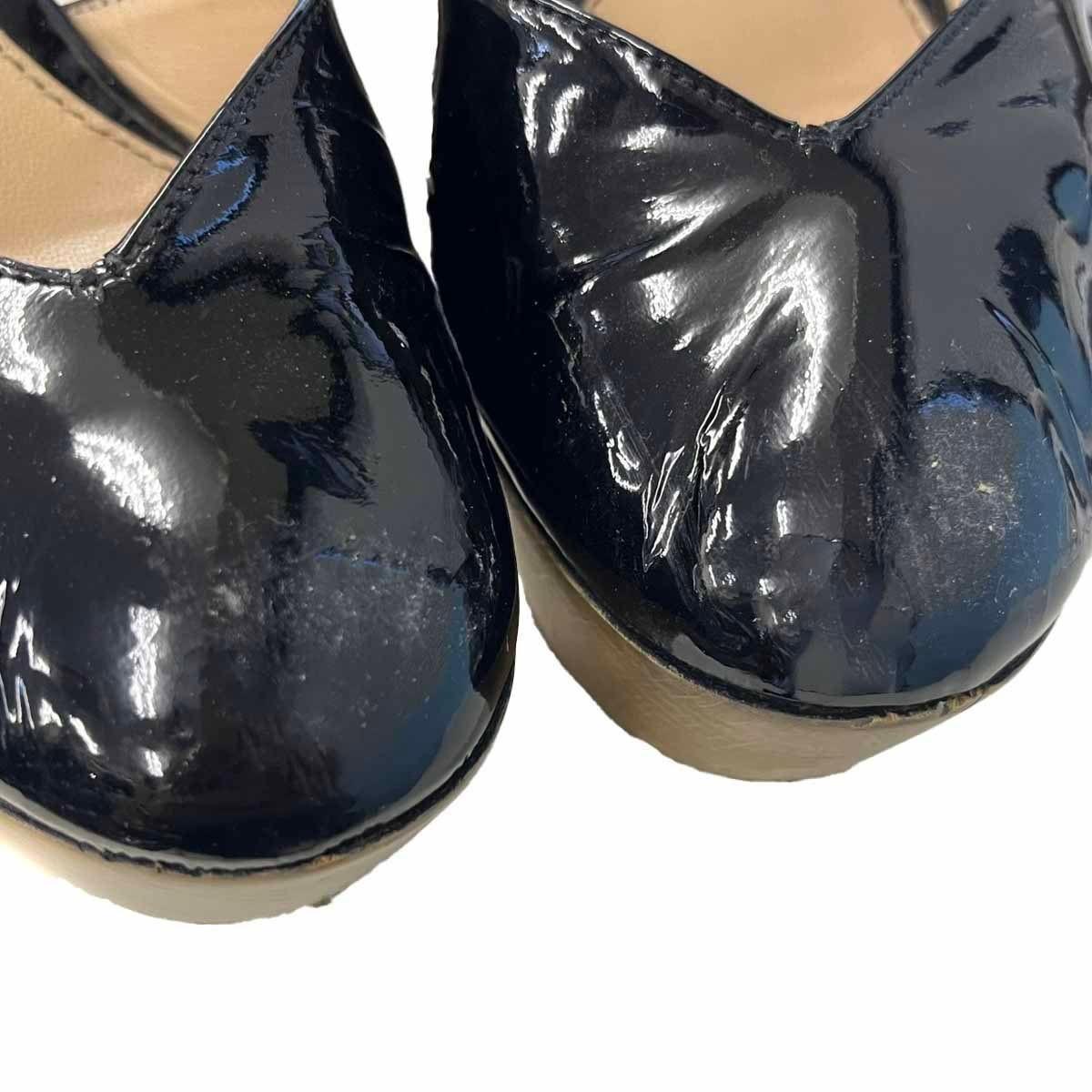 GUCCI Wood Sole Patent Heel Pumps EU 36.5 US 6.5 Authentic