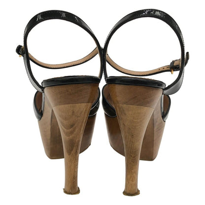 GUCCI Wood Sole Patent Heel Pumps EU 36.5 US 6.5 Authentic