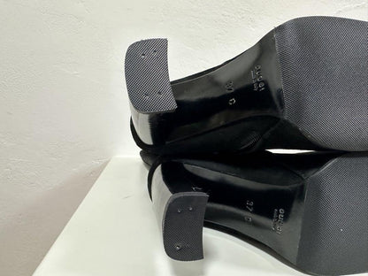 GUCCI Long Boots Shoes EU 37 US 7 Suede Black Authentic