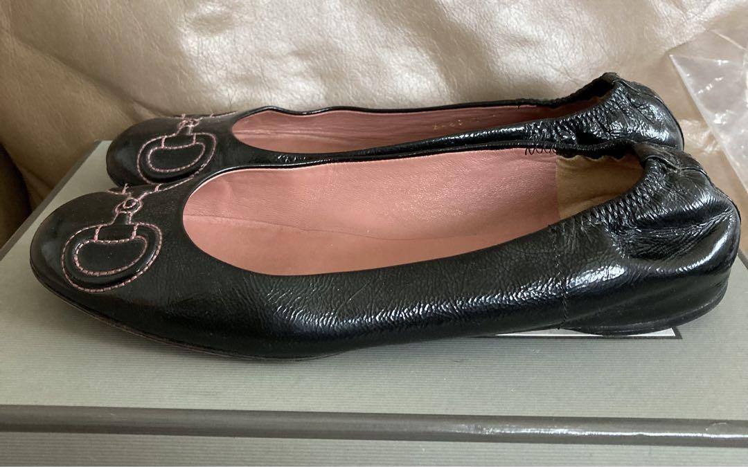 GUCCI Shoes Pumps Flat EU 37 US 7 Black Authentic