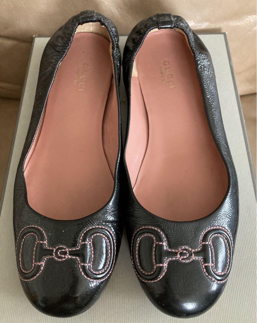 GUCCI Shoes Pumps Flat EU 37 US 7 Black Authentic