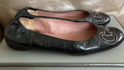 GUCCI Shoes Pumps Flat EU 37 US 7 Black Authentic