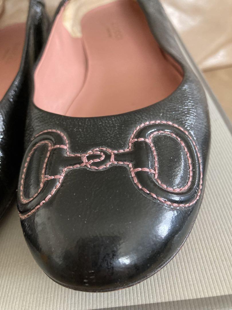 GUCCI Shoes Pumps Flat EU 37 US 7 Black Authentic