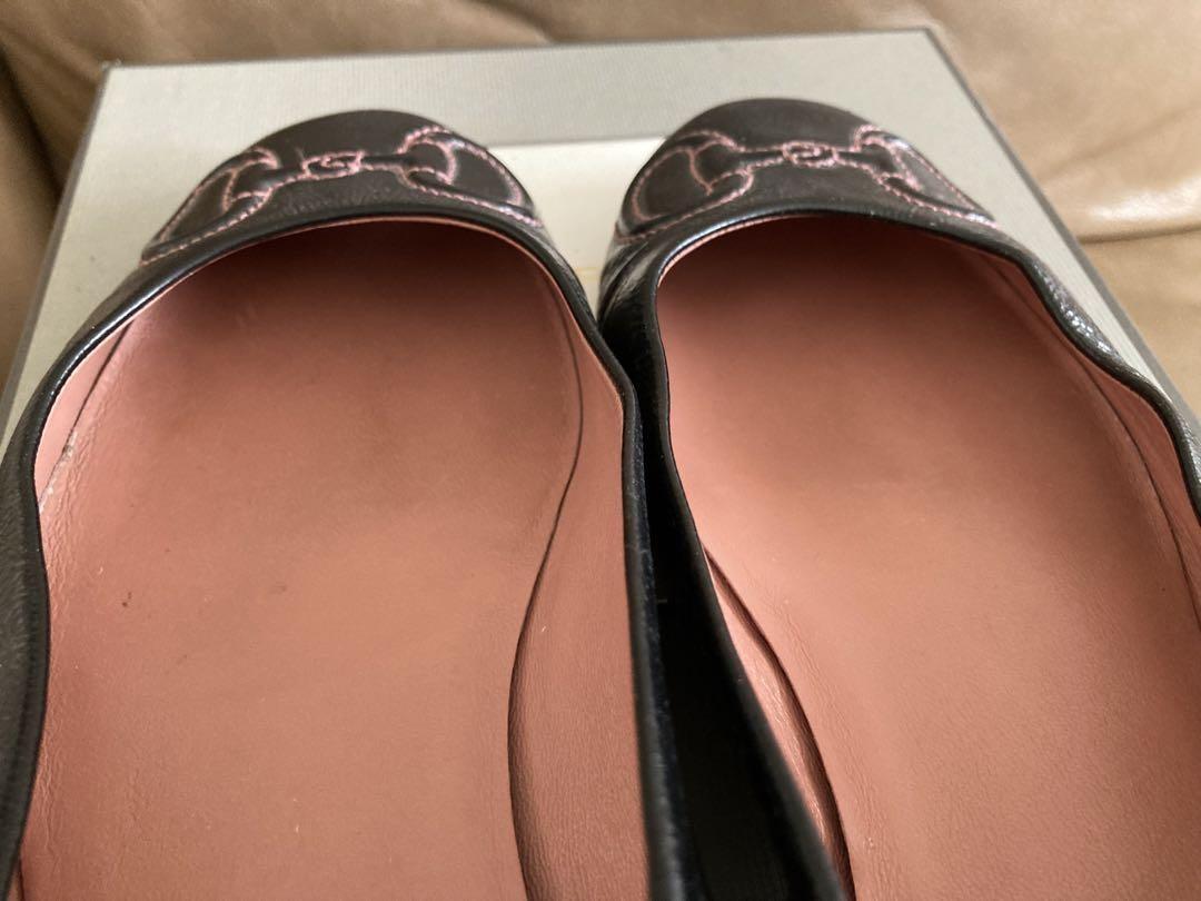 GUCCI Shoes Pumps Flat EU 37 US 7 Black Authentic