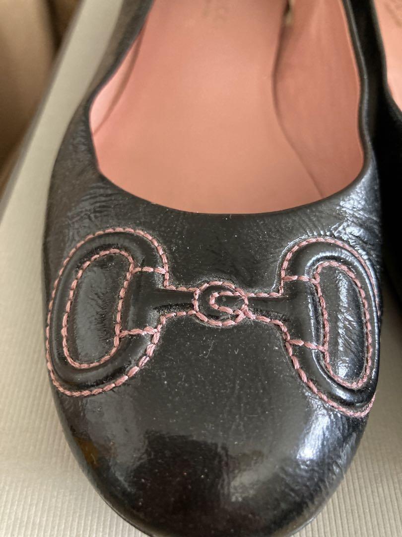 GUCCI Shoes Pumps Flat EU 37 US 7 Black Authentic