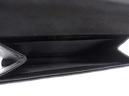 Saint Laurent Clutch Bag Second Bag Satin Black Authentic